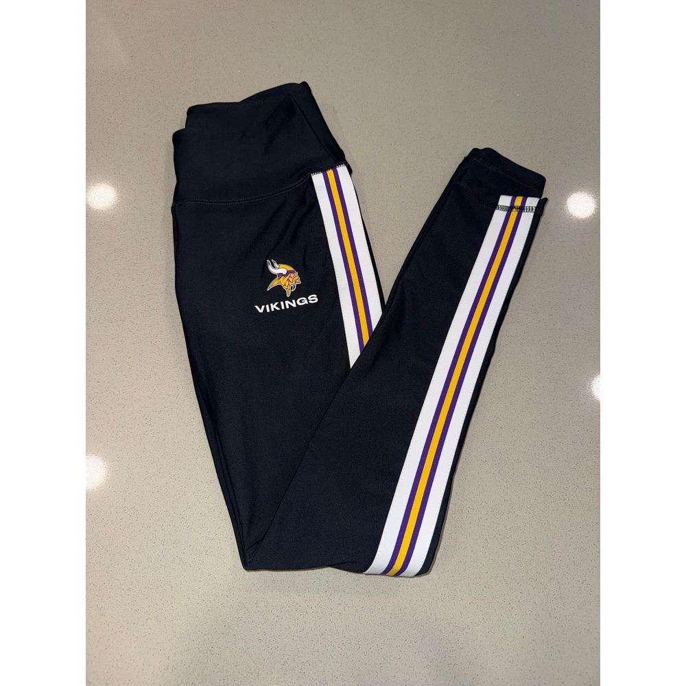 WEAR by Erin Andrews Minnesota Vikings Black Side Stripe Leggings XS